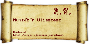 Munzár Ulisszesz névjegykártya